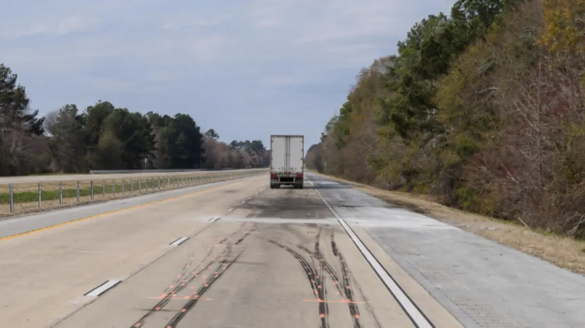 Illustration of a braking event truck accident scenario